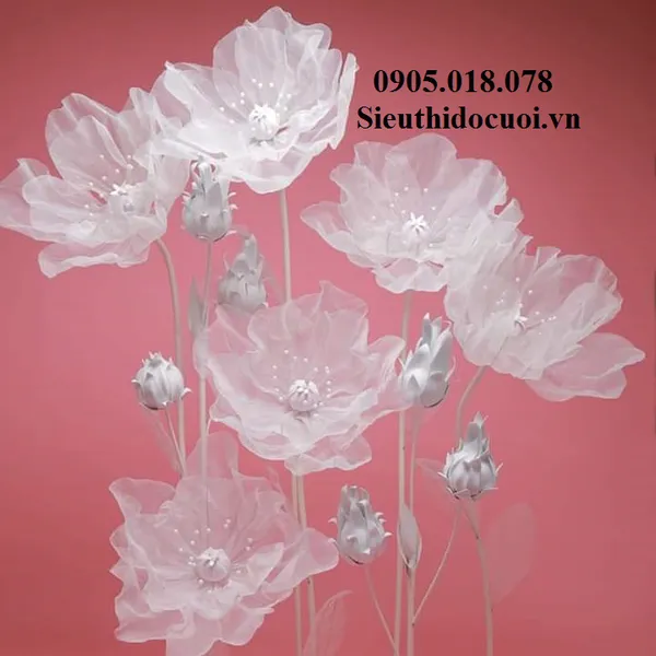 Hoa vải voan trang trí