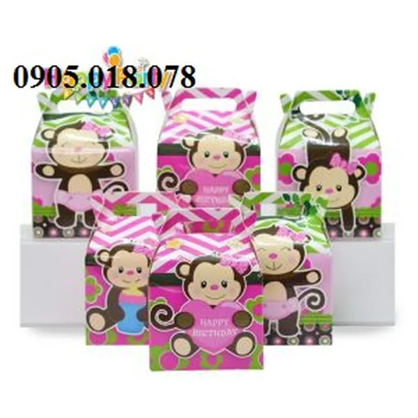 Hộp Quà Cảm Ơn Chủ Đề Khỉ Hồng