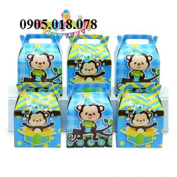 Hộp Quà Cảm Ơn Chủ Đề Khỉ Xanh
