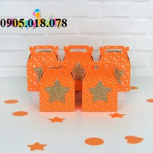 Hộp Quà Cảm Ơn Chủ Đề Màu Cam Gold Kim Tuyến