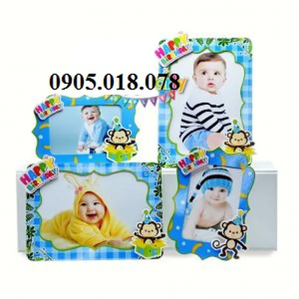 Khung Hình Sinh Nhật Chủ Đề Khỉ Xanh