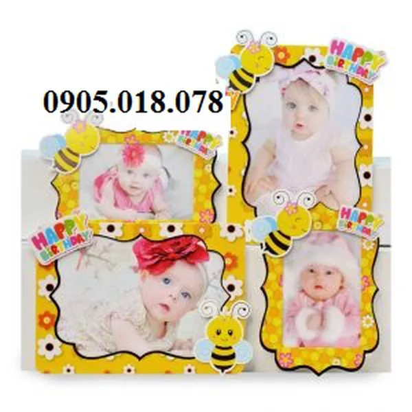 Khung Hình Sinh Nhật Chủ Đề Ong Vàng
