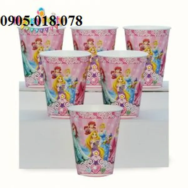 Ly Giấy Sinh Nhật Chủ Đề Công Chúa Disney