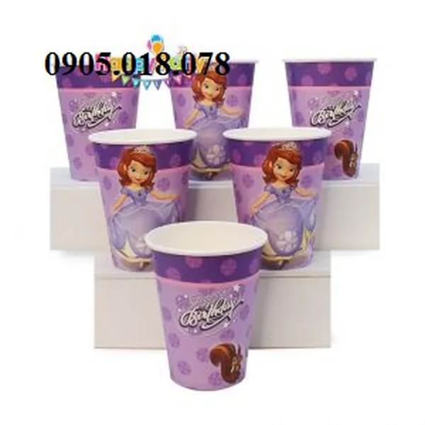 Ly Giấy Sinh Nhật Chủ Đề Công Chúa Sofia