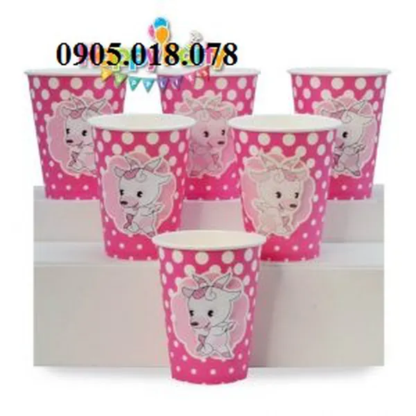 Ly Giấy Sinh Nhật Chủ Đề Dê Hồng