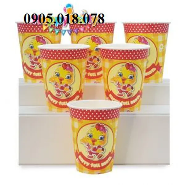 Ly Giấy Sinh Nhật Chủ Đề Gà Vàng