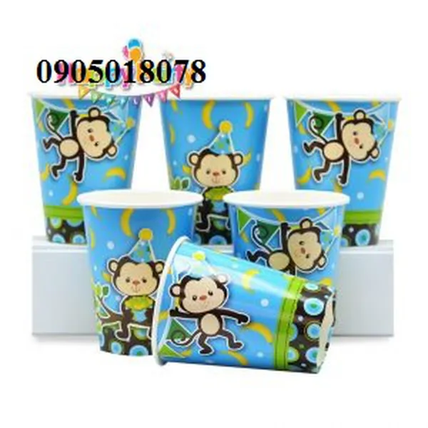 Ly Giấy Sinh Nhật Chủ Đề Khỉ Xanh