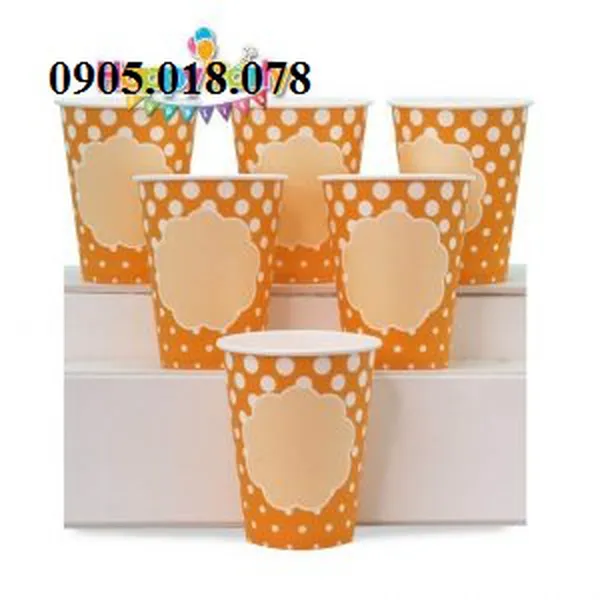 Ly Giấy Sinh Nhật Chủ Đề Màu Cam