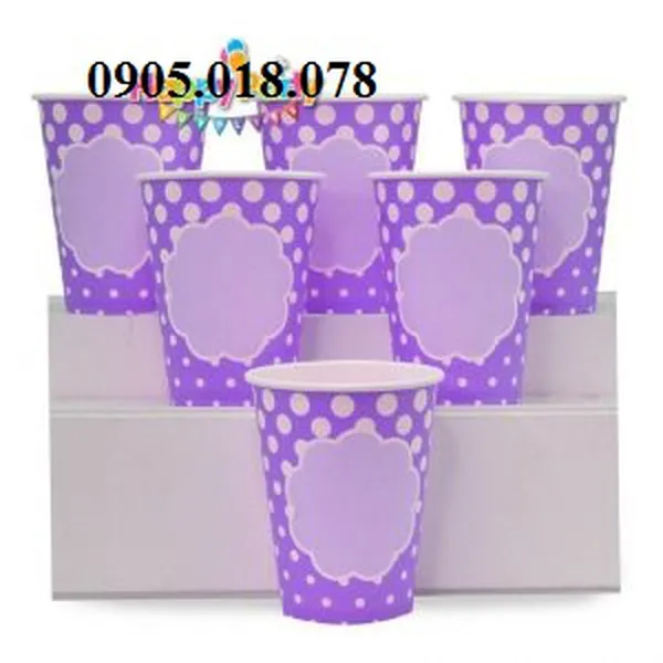 Ly Giấy Sinh Nhật Chủ Đề Màu Tím