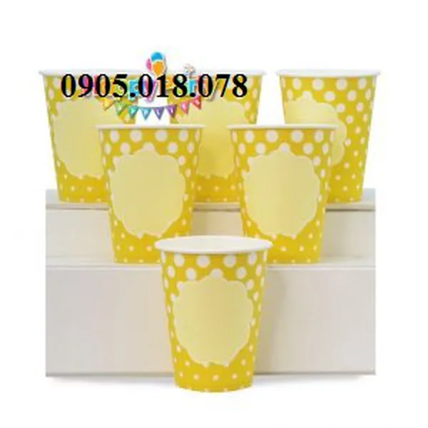 Ly Giấy Sinh Nhật Chủ Đề Màu Vàng