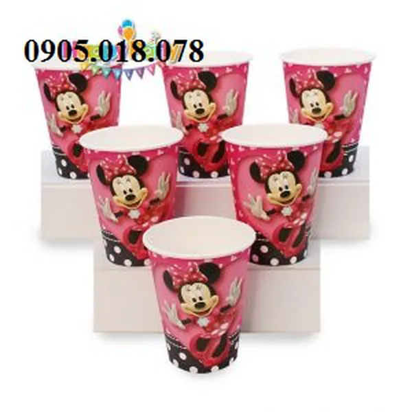 Ly Giấy Sinh Nhật Chủ Đề Minnie Đỏ