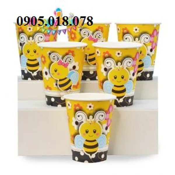 Ly Giấy Sinh Nhật Chủ Đề Ong Vàng