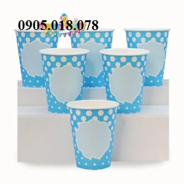 Ly Giấy Sinh Nhật Chủ Đề Màu Xanh Dương