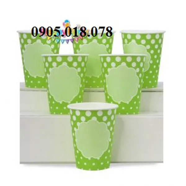 Ly Giấy Sinh Nhật Chủ Đề Màu Xanh Lá