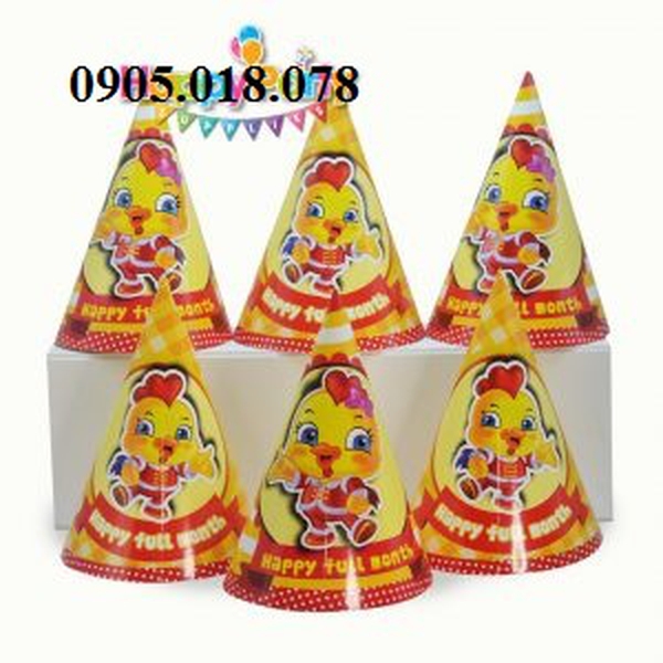 Nón Giấy Sinh Nhật, Mũ Giấy Sinh Nhật Chủ Đề Gà Vàng