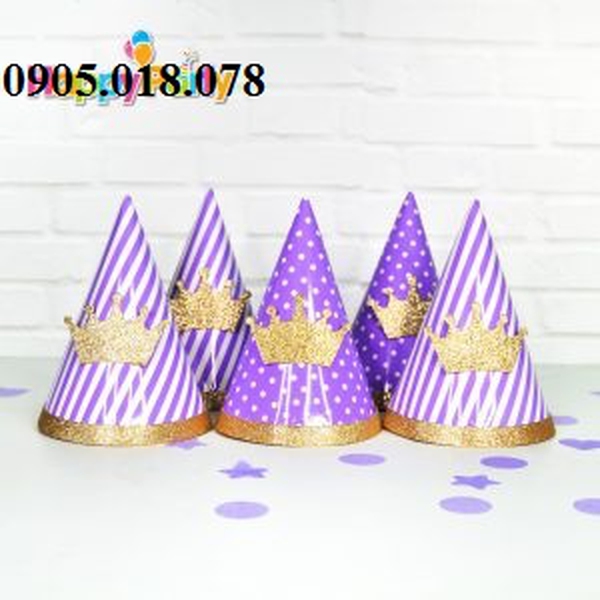 Nón Giấy Sinh Nhật, Mũ Giấy Sinh Nhật Chủ Đề Gold Kim Tuyến