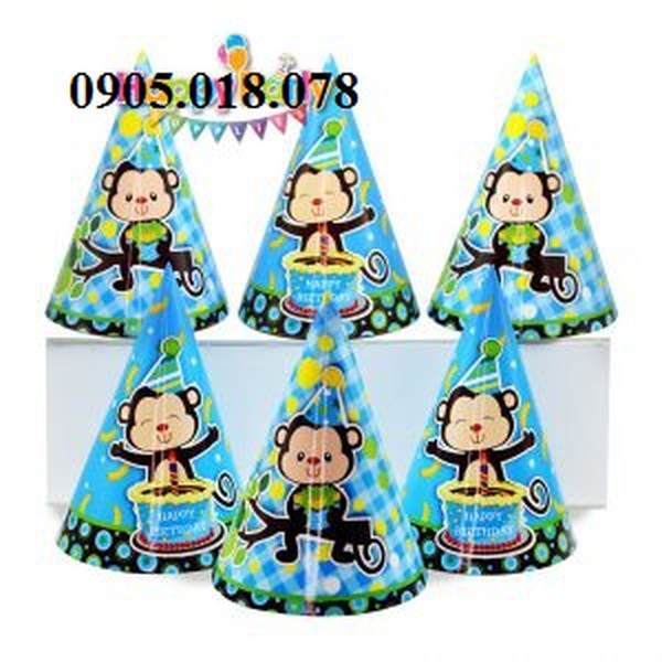 Nón Giấy Sinh Nhật, Mũ Giấy Sinh Nhật Chủ Đề Khỉ Xanh