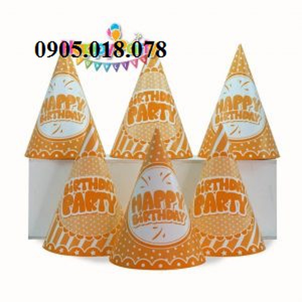 Nón Giấy Sinh Nhật, Mũ Giấy Sinh Nhật Chủ Đề Màu Cam