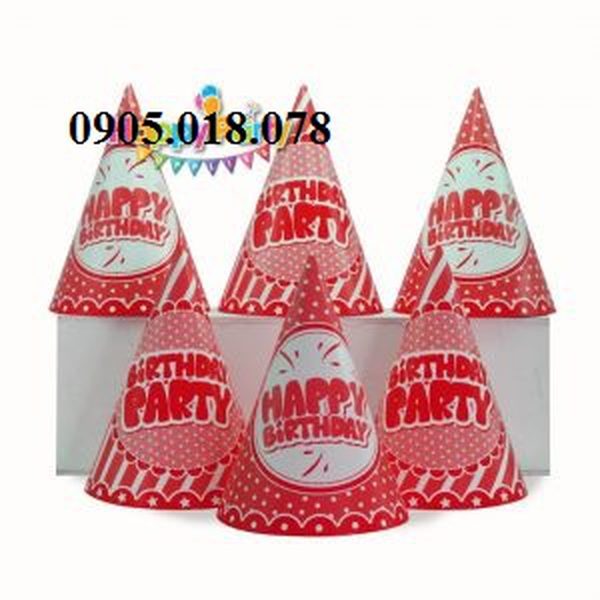 Nón Giấy Sinh Nhật, Mũ Giấy Sinh Nhật Chủ Đề Màu Đỏ