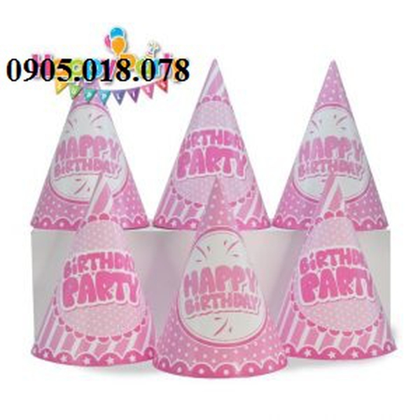 Nón Giấy Sinh Nhật, Mũ Giấy Sinh Nhật Chủ Đề Màu Hồng