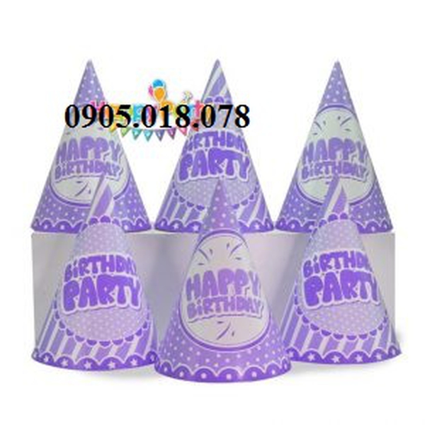 Nón Giấy Sinh Nhật, Mũ Giấy Sinh Nhật Chủ Đề Màu Tím