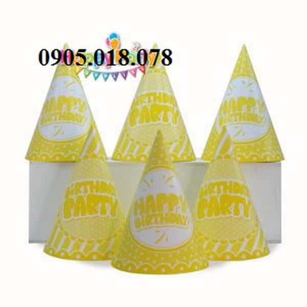 Nón Giấy Sinh Nhật, Mũ Giấy Sinh Nhật Chủ Đề Màu Vàng