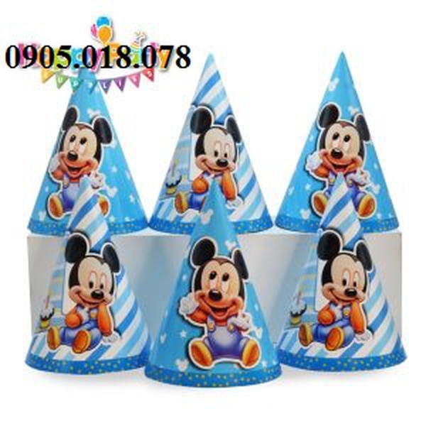 Nón Giấy Sinh Nhật, Mũ Giấy Sinh Nhật Chủ Đề Mickey Baby