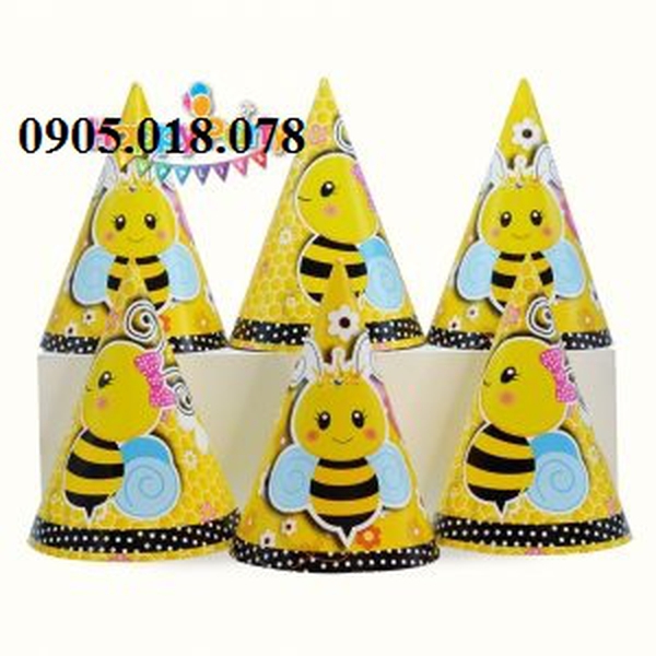 Nón Giấy Sinh Nhật, Mũ Giấy Sinh Nhật Chủ Đề Ong Vàng