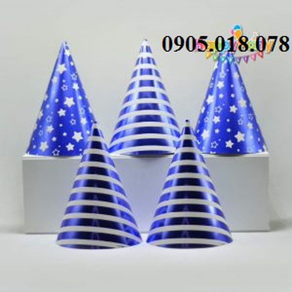 Nón Giấy Sinh Nhật, Mũ Giấy Sinh Nhật Chủ Đề Tím Ép Kim
