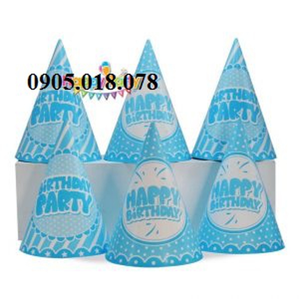 Nón Giấy Sinh Nhật, Mũ Giấy Sinh Nhật Chủ Đề Màu Xanh Dương