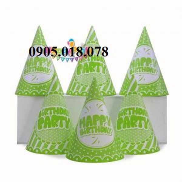 Nón Giấy Sinh Nhật, Mũ Giấy Sinh Nhật Chủ Đề Màu Xanh Lá