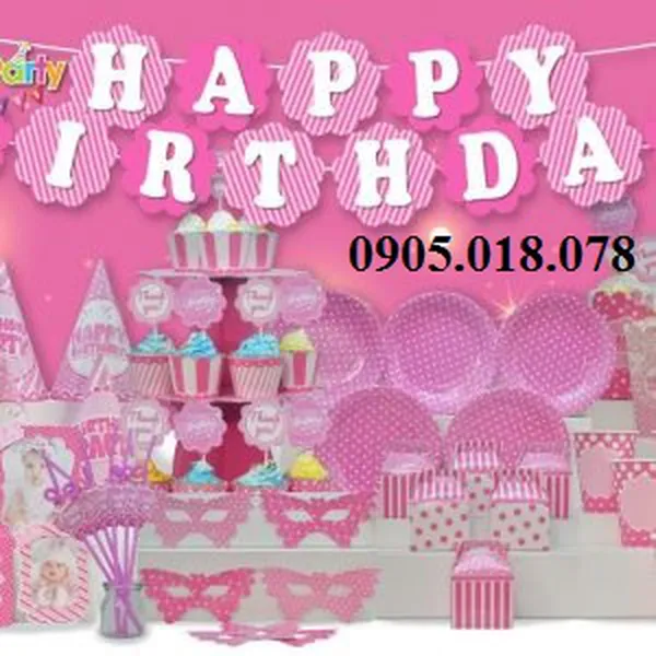 Phụ kiện trang trí sinh nhật dành cho người lớn màu hồng