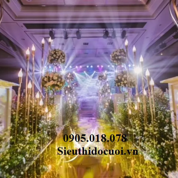 Sóng đèn dẫn lối sân khấu đám cưới 10 bóng