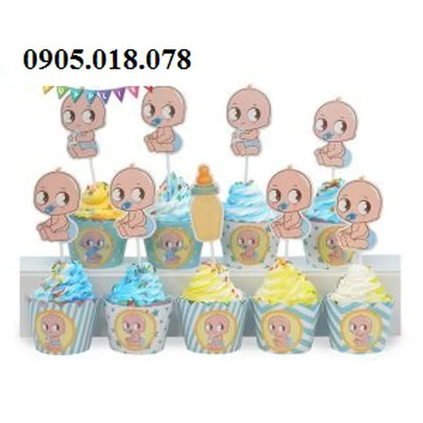 Tem Bánh Cupcake Sinh Nhật Chủ Đề Baby Boy
