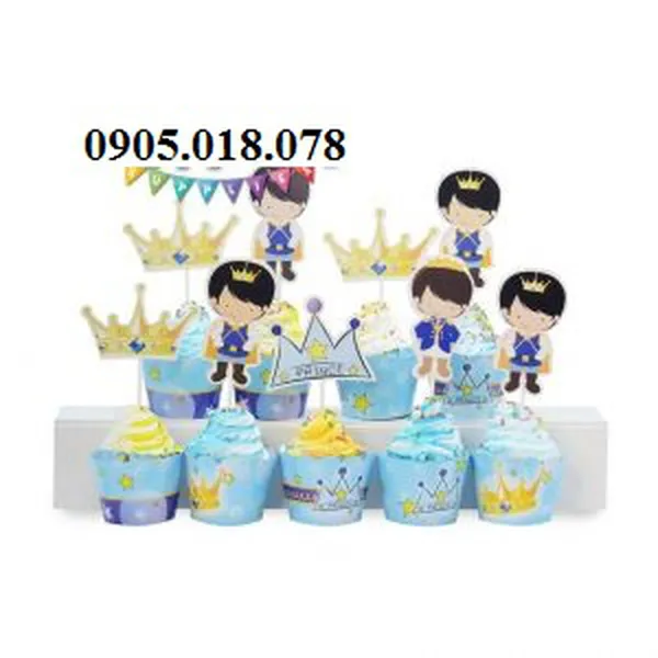 Tem Bánh Cupcake Sinh Nhật Chủ Đề Hoàng Tử