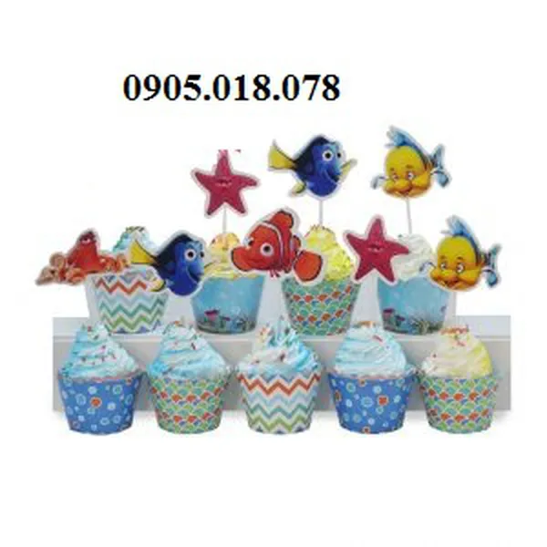 Tem Bánh Cupcake Sinh Nhật Chủ Đề Nemo