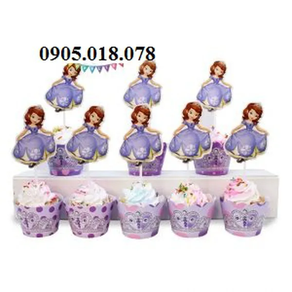 Tem Bánh Cupcake Sinh Nhật Chủ Đề Sofina