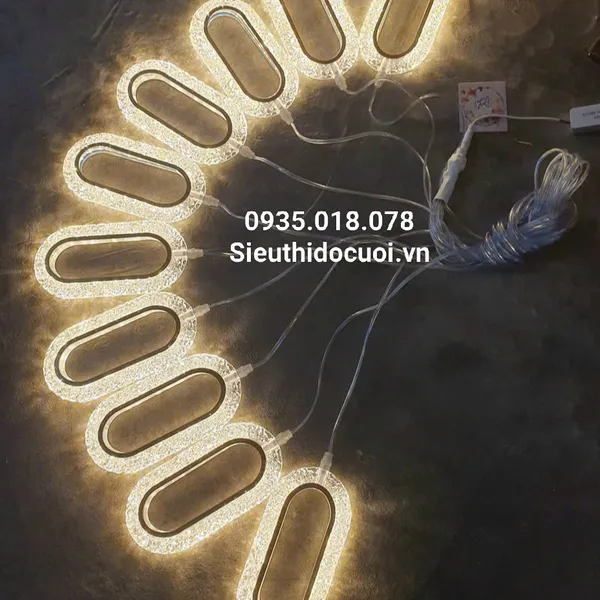 Đèn trang trí đám cưới thả led oval