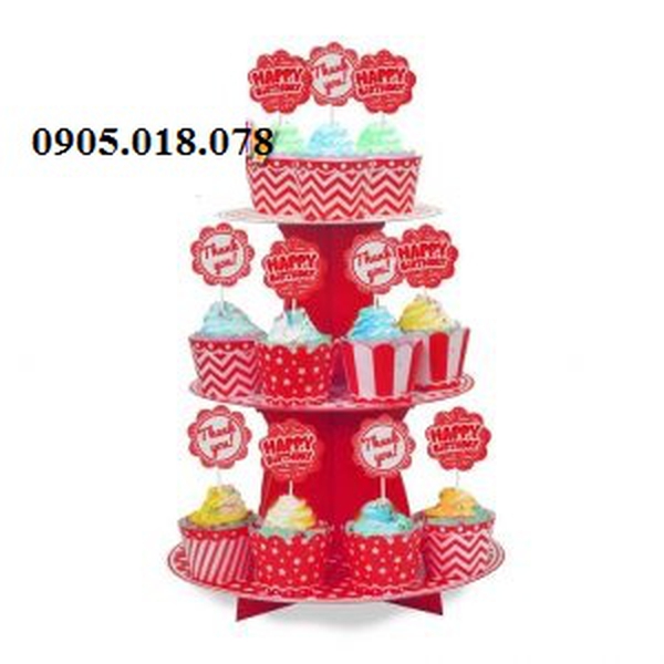 Tháp Bánh Cupcake Sinh Nhật Chủ Đề Màu Tím
