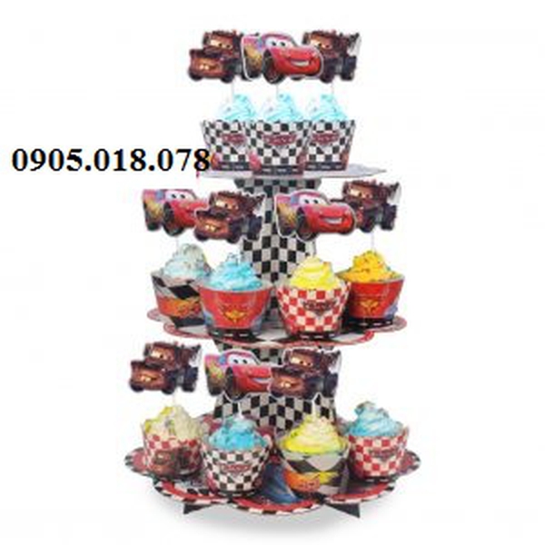 Tháp Bánh Cupcake Sinh Nhật Chủ Đề MC Queen