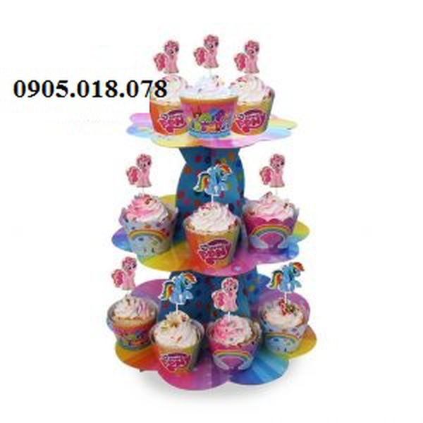Tháp Bánh Cupcake Sinh Nhật Chủ Đề Pony