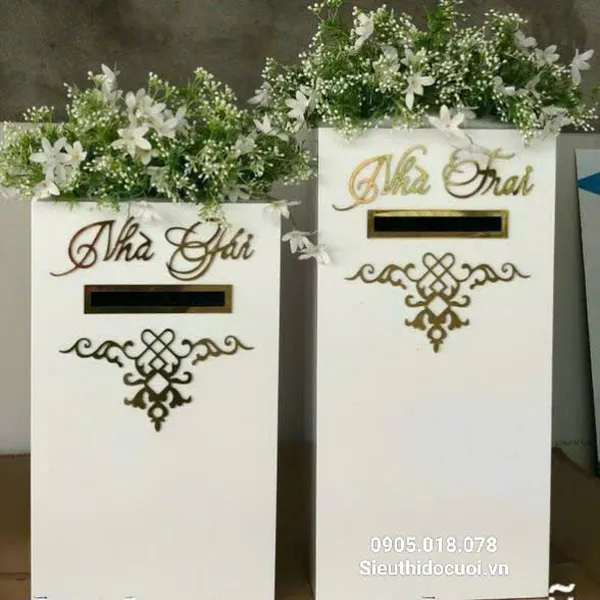 Thùng tiền đám cưới hình chữ nhật