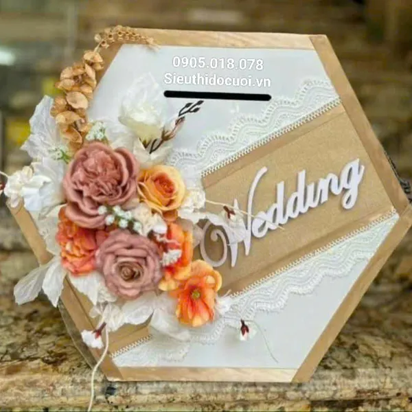 Thùng tiền đám cưới hình lục giác