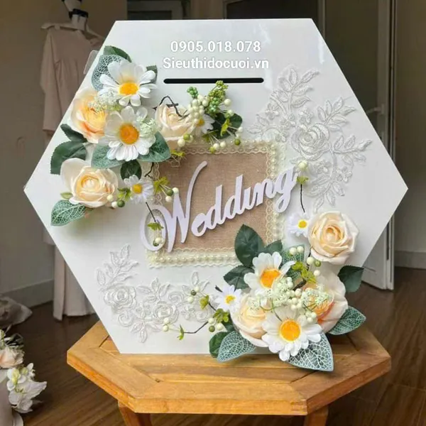 Thùng tiền đám cưới hình lục giác