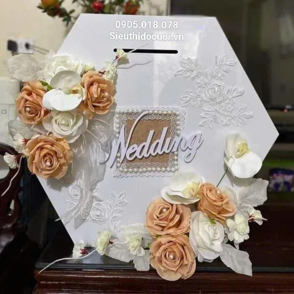 Thùng tiền đám cưới hình lục giác