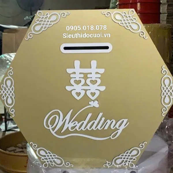 Thùng tiền đám cưới hình lục giác