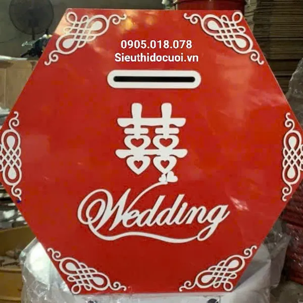 Thùng tiền đám cưới hình lục giác