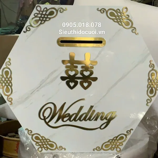 Thùng tiền đám cưới hình lục giác