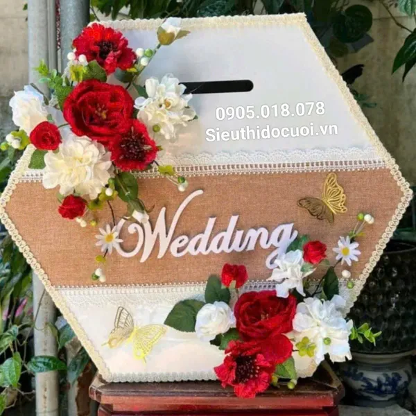 Thùng tiền đám cưới hình lục giác