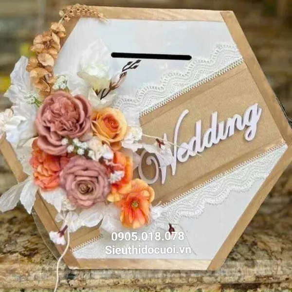 Thùng tiền đám cưới hình lục giác